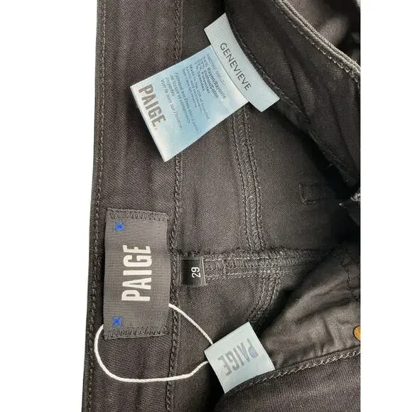 Paige Sleek Black Genevieve Flare Denim Jeans Size 29 - Picture 3 of 3